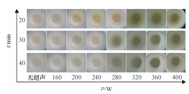 不同密閉消解時間、不同超聲功率的消解效果